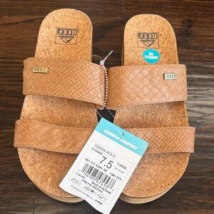 Reef Brown Cushioned Slide Sandals